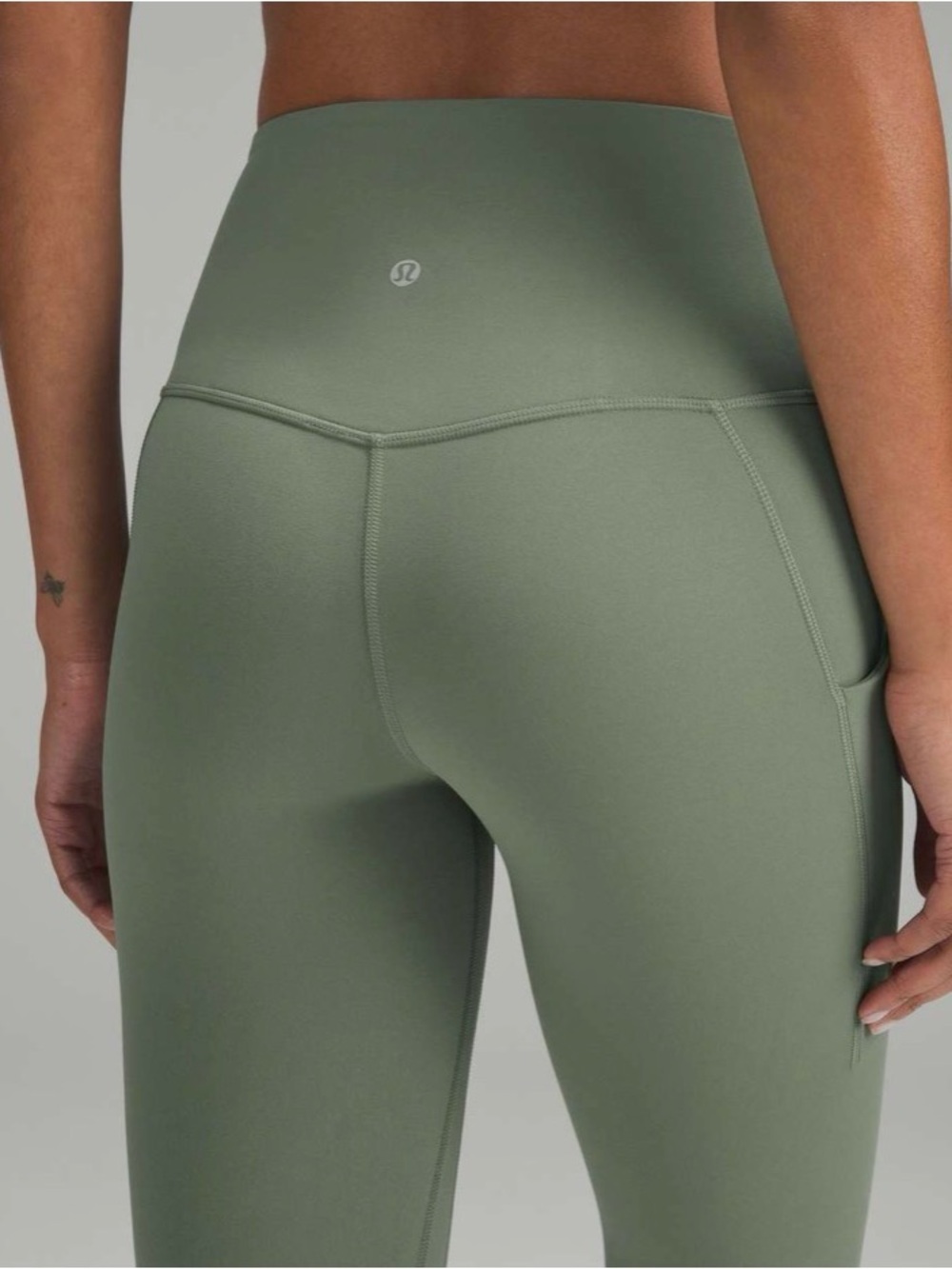 Lululemon Align High-Rise Grey Eucalyptus Leggings w/Pockets Size 14 NWOT - Picture 3 of 7